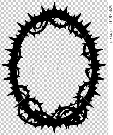 黒の棘の飾りフレーム 115970629