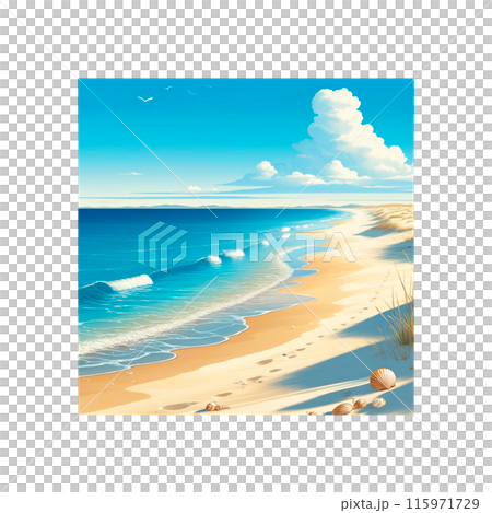 Unmanned beach 115971729