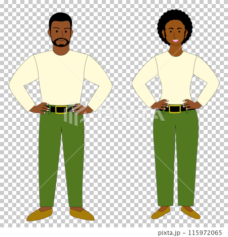 Confident black couple, white background Confident black couple, white background 115972065