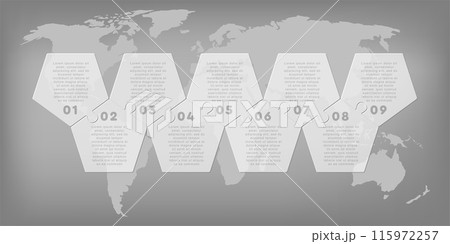 Transparent diagram infographic process on 9 steps Transparent diagram infographic process on 9 steps 115972257