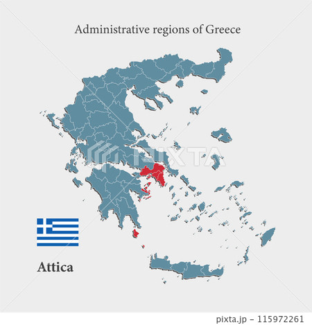 Vector map Greece, region Attica Vector map Greece, region Attica 115972261