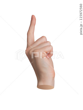 Hand gesture with pointing finger, indicating sign. Index finger, pointer close up, isolated on 115972560