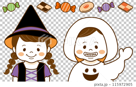 打扮萬聖節的孩子們 115972905