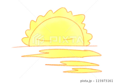 水平線に沈む太陽 115973161