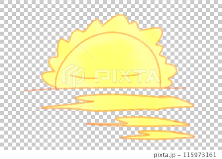 The sun setting on the horizon 115973161