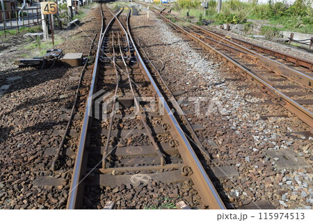 鉄道線路の分岐ポイント 鉄道線路の分岐ポイント 115974513
