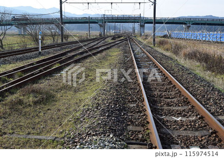 鉄道線路の分岐ポイント 鉄道線路の分岐ポイント 115974514