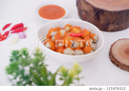 small meatballs with sauce as a background small meatballs with sauce as a background 115976322