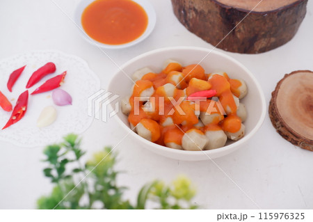 small meatballs with sauce as a background 115976325