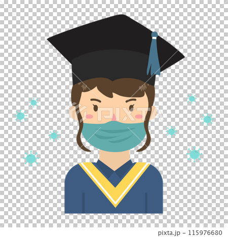 hand drawn cartoon graduate mask  115976680