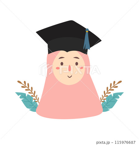 happy graduation hijab illustration happy graduation hijab illustration 115976687