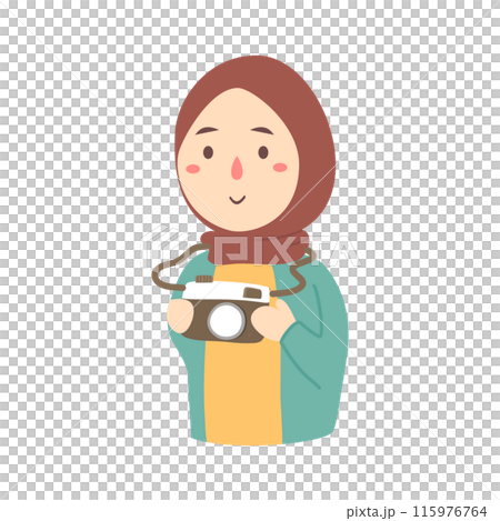 girl wearing hijab character of photographer  115976764