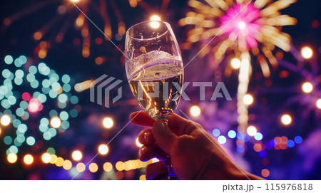 乾杯する手元 115976818
