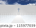 青空の下の教会の3dレンダリング 115977039
