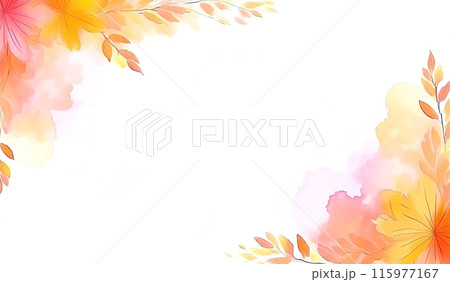 アブストラクト, オレンジ,秋,紅葉,ピンク, 水彩,質感, 光, 色, 明るい, 模様, ボケ,  115977167