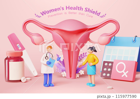 3D women health care banner 115977590