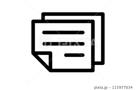 二枚の横書き用紙の黒の線画アイコン 115977834