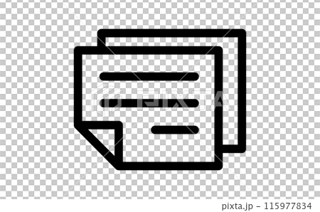 二枚の横書き用紙の黒の線画アイコン 115977834