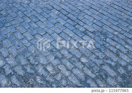 Abstract background of blue paving stones. 115977865