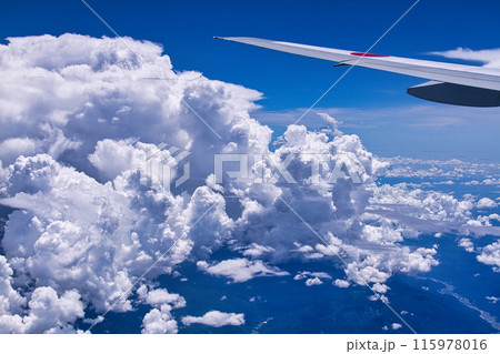 飛行機から見た入道雲 飛行機から見た入道雲 115978016