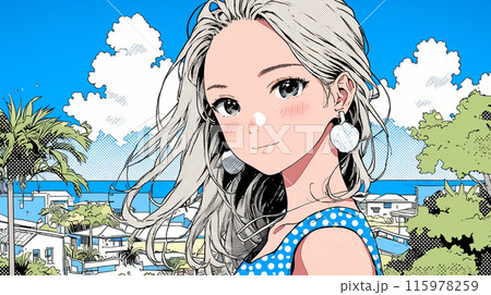 南国の白い砂浜と青い海と青い空