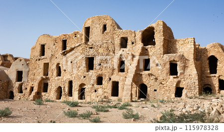 ksar Mgabla - traditional fortified granary created by the Berbers in 15th century 115978328