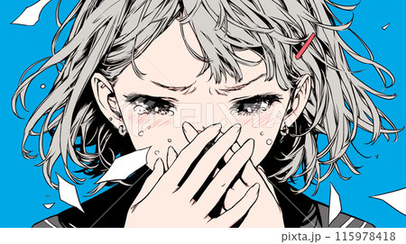 悔し涙を浮かべる少女