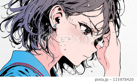 悔し涙を浮かべる少女
