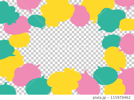 Word of mouth image with lots of speech bubbles illustration_white background 115978462
