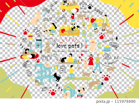 People who enjoy living with pets 115978890