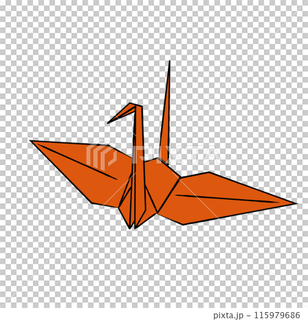 Simple line drawing of a crane origami - color illustration Simple line drawing of a crane origami - color illustration 115979686