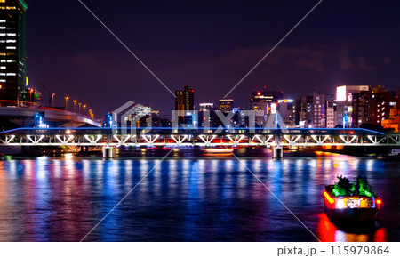 東京隅田川夜景 115979864