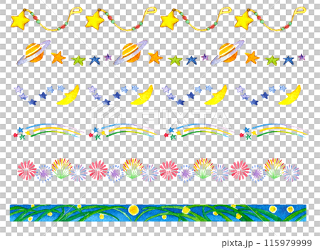 夏の飾り罫セット 115979999