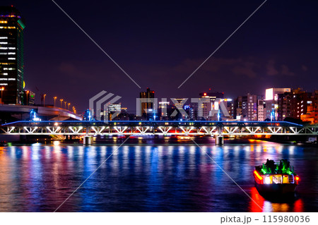 東京隅田川夜景 東京隅田川夜景 115980036