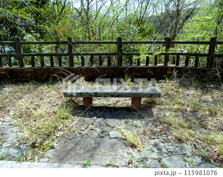 山間道路脇のベンチ 山間道路脇のベンチ 115981076