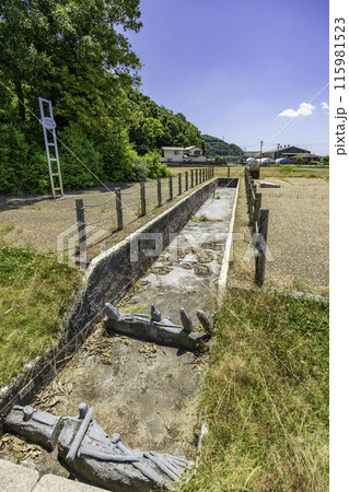 高松城水攻め史跡公園　蛙が鼻築堤跡　岡山県岡山市 115981523