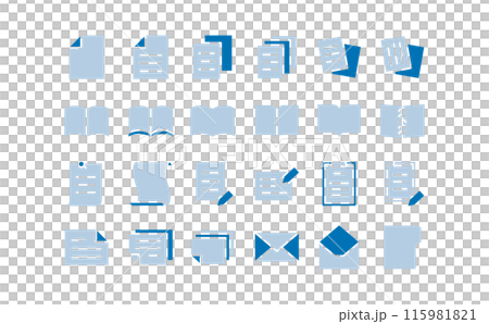 文件和書籍顏色剪影圖標 115981821