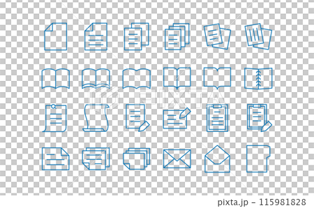 文件和書籍藍線繪圖圖標 115981828