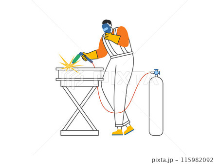 Welding Service Vector Illustration with Professional Welder Job Weld Metal Structures, Pipe and Steel Construction in Flat Cartoon Background Welding Service Vector Illustration with Professional Welder Job Weld Metal Structures, Pipe and Steel Construction in Flat Cartoon Background 115982092