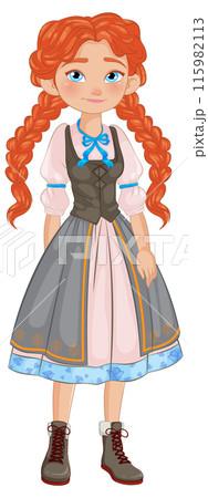 Young Girl in Traditional Dress 115982113