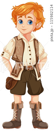 Charming Young Boy Character Illustration 115982114
