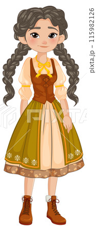 Traditional Folk Costume Girl Traditional Folk Costume Girl 115982126