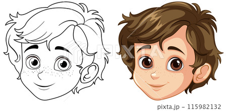 Smiling Boy Character Illustration 115982132