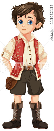 Charming Boy in Traditional Outfit Charming Boy in Traditional Outfit 115982133