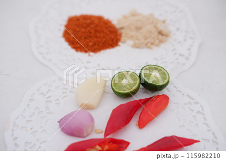 Fresh kitchen herbs as a background 115982210