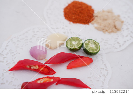 Fresh kitchen herbs as a background 115982214