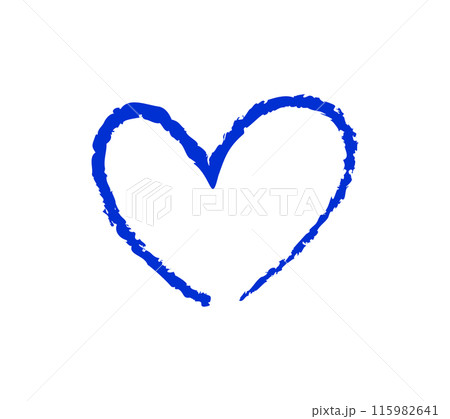 シンプルな手書きのハートマークのイラスト 115982641