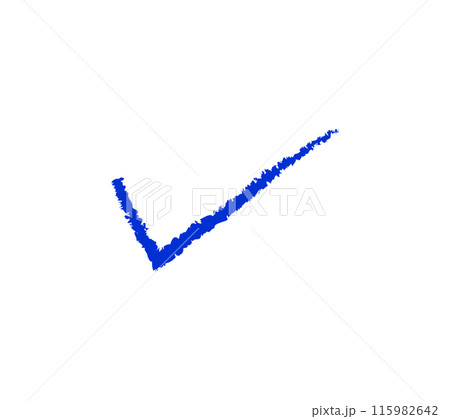 シンプルな手書きのチェックマークのイラスト 115982642