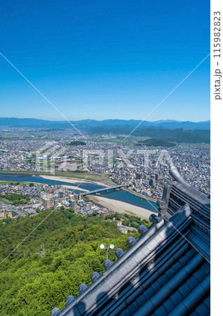 【岐阜城】天守閣展望台から望む大パノラマ 【岐阜城】天守閣展望台から望む大パノラマ 115982823