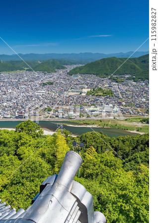 【岐阜城】天守閣展望台から望む大パノラマ 【岐阜城】天守閣展望台から望む大パノラマ 115982827